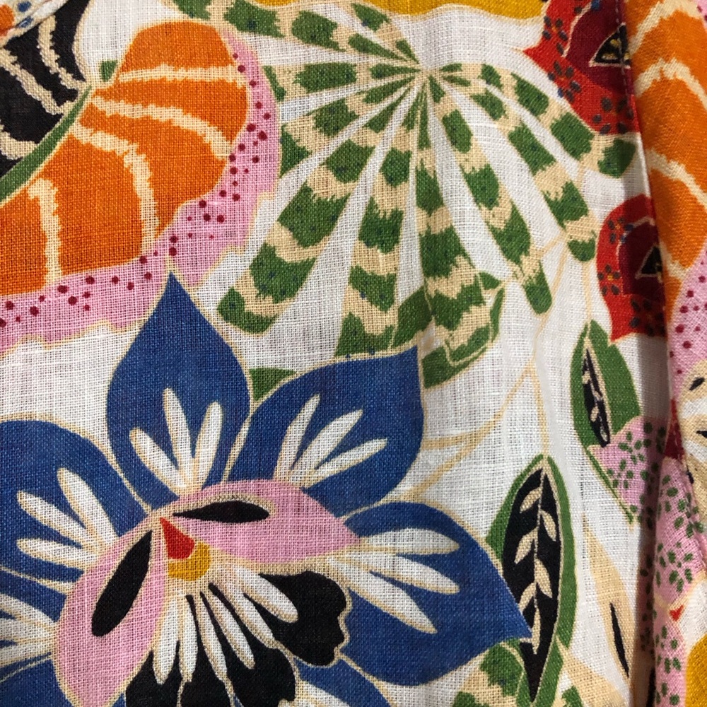 Cece linen tropical short sleeve shirt plus women size 1X vacation NWOT - Picture 3 of 8